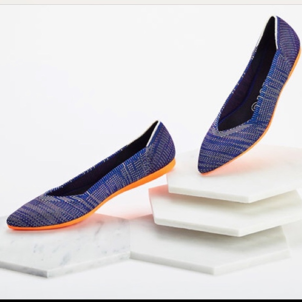 Rothy’s The Point blue flats! Discontinued color!